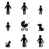 Family infographic icons collection