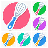 Whisk icons with shadow collection