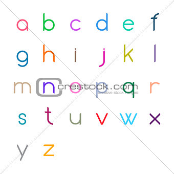 Colorful thin letters