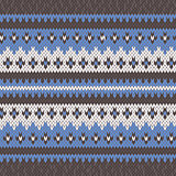 Knitted Seamless Pattern in Blue, White and Grey
