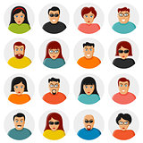 Set of characters. Flat icons