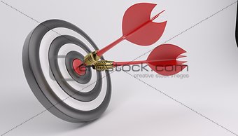 Two arrows darts in center.