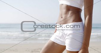 Woman Standing On Beach