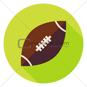 American Rugby Ball Circle Icon