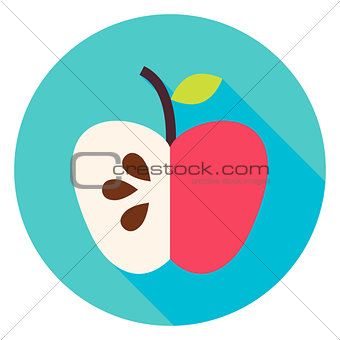 Apple Fruit Circle Icon