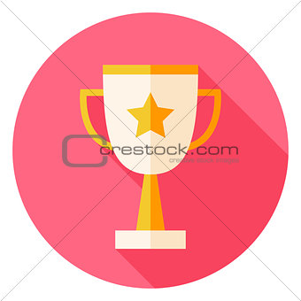 Award Cup with Star Circle Icon