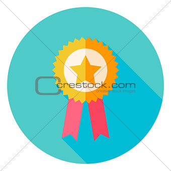 Award Gold medal with Star Circle Icon