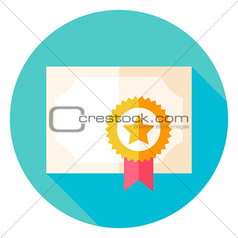 Paper Diploma with Award Circle Icon