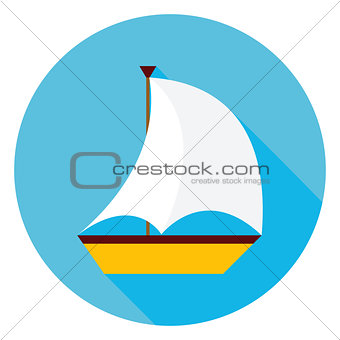 Sea Boat Circle Icon