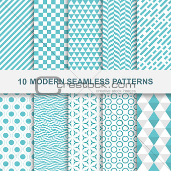10 Modern seamless geometric patterns
