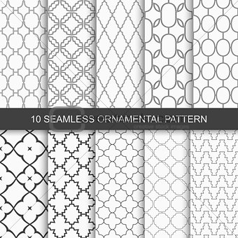 Set of vector seamless ornamental patterns.