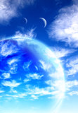 Beautiful sky, cloud and planet