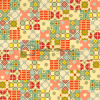 Seamless background in patchwork style