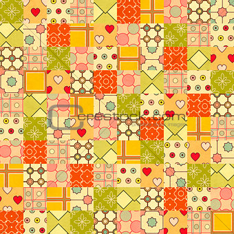 Seamless background in patchwork style