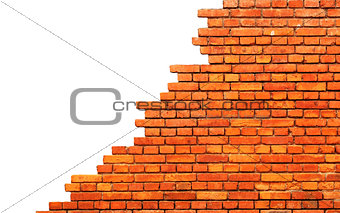 Damaged brick wall 