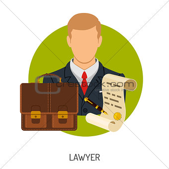 Lawyer Icon with Briefcase