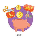 Internet Shopping and Sale Flat Icons