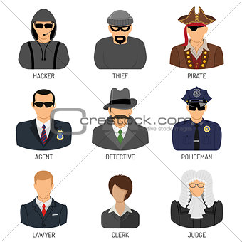 Set Characters of Criminals and Law Enforcers