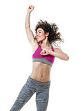 woman zumba dancer dancing fitness exercises