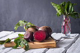 Beetroots rustic wooden table 