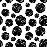 Abstract pattern black and white circles. Vector geometric pattern of black and white circles. Monochrome pattern with circles.