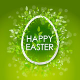 Vector card Happy Easter. Floral frame with leaves