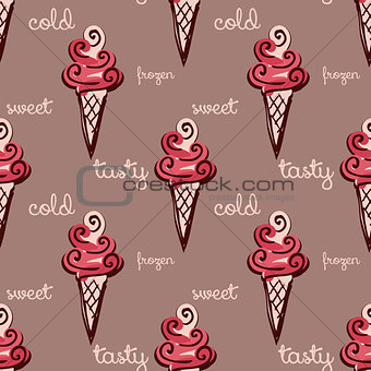 seamless pattern with ice-cream. vector