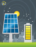 Solar panels city energy charging