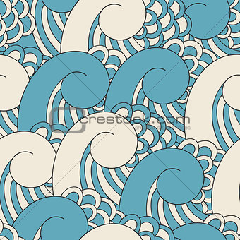 Vector Seamless Pattern with Waves