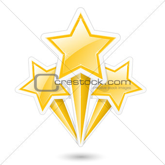 Golden stars on sticks - symbolic fireworks icon