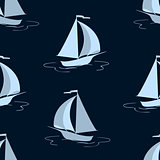 The sailing yacht. Seamless background