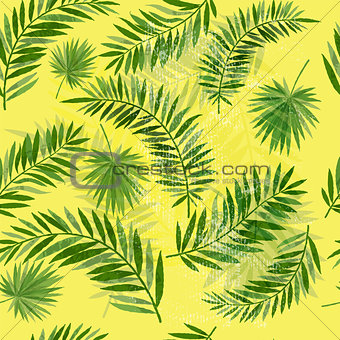 Vintage Seamless Palm Leaf Pattern
