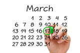 March 17 Saint Patricks Day Calendar Concept