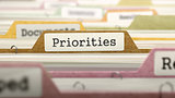 Priorities Concept. Folders in Catalog.