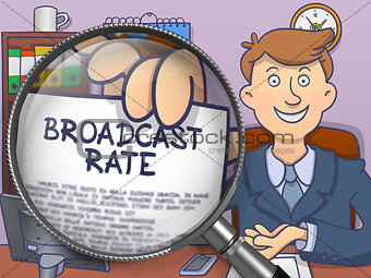 Broadcast Rate through Lens. Doodle Concept.