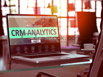 CRM Analytics Concept on Laptop Screen.