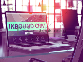 Laptop Screen with Inbound CRM Concept.