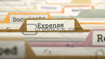 Expense Concept on File Label.