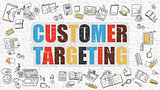 Customer Targeting in Multicolor. Doodle Design.