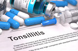 Tonsillitis Diagnosis. Medical Concept.