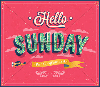 Hello Sunday typographic design.