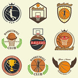 Vector silhouettes of basketball