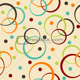 Retro background with circle and dots