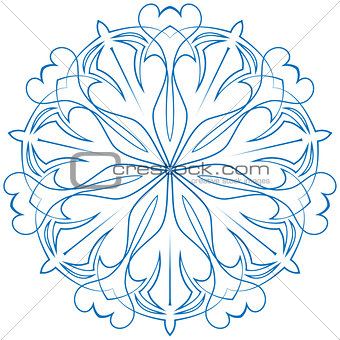 snowflake blue flower on a white background