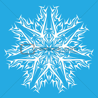 decorative white snowflakes on a blue background