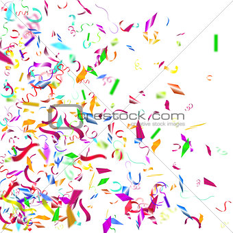 Abstract colorful confetti background. Isolated on the white.