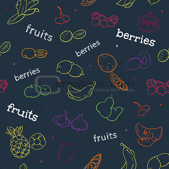 fruit and berry seamless pattern