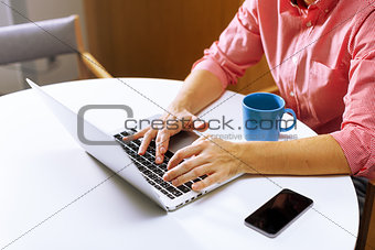 Freelancer using notebook