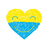Ukraine heart vector illustration