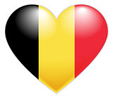 Belgium Flag Heart. Belgian flag icon in shape of heart